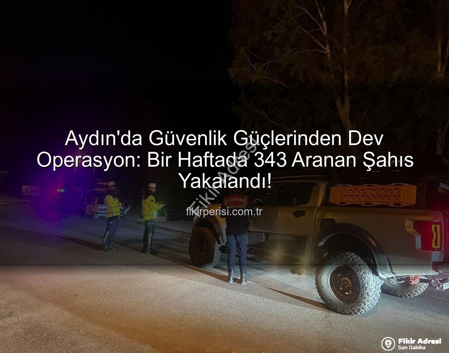 Aydın'da Güvenlik Güçlerinden Kapsamlı Operasyon: Bir Haftada 343 Aranan Şahıs Yakalandı