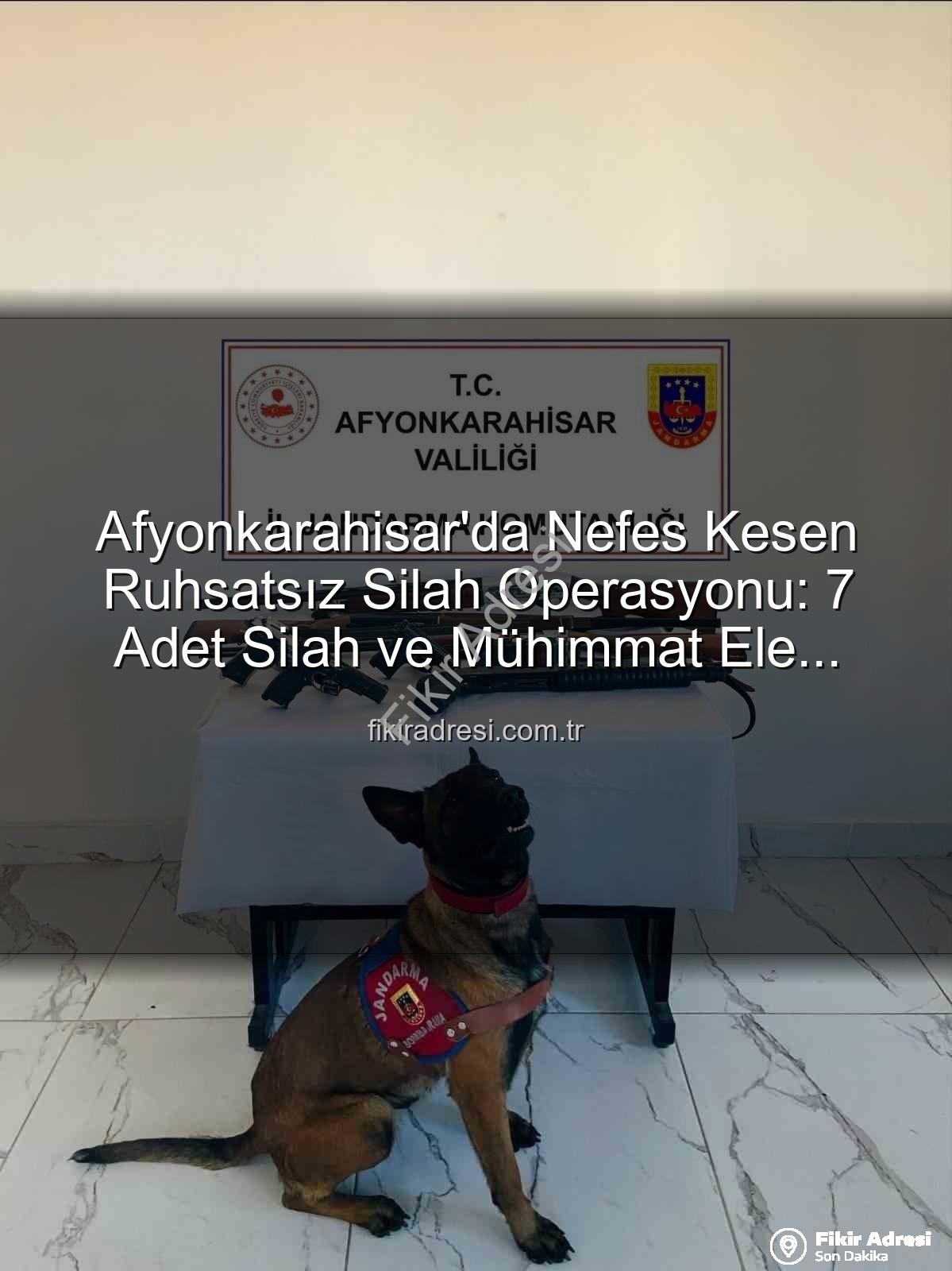 ruhsatsız silah - Afyonkarahisar'da Nefes Kesen Ruhsatsız Silah Operasyonu: 7 Adet Silah ve Mühimmat Ele Geçirildi!